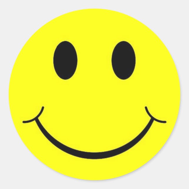 Yellow 70er Happy Face Stickers (Vorderseite)