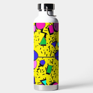 Yellow 80er Memphis Abstrakt Style Retro Monogram Trinkflasche