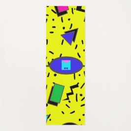 Yellow 80er Memphis Abstrakt Style Retro Monogram Yogamatte