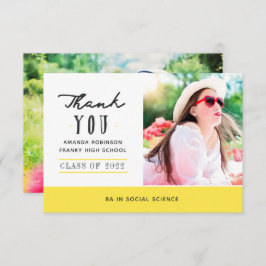 Yellow Abschluss Foto Vielen Dank Dankeskarte