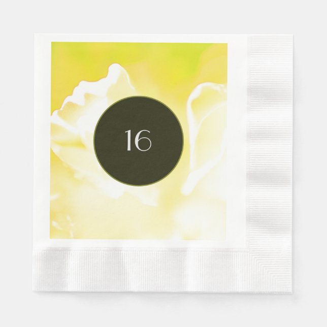 Yellow Abstrakt Floral Paper Napkin Serviette (Vorderseite)
