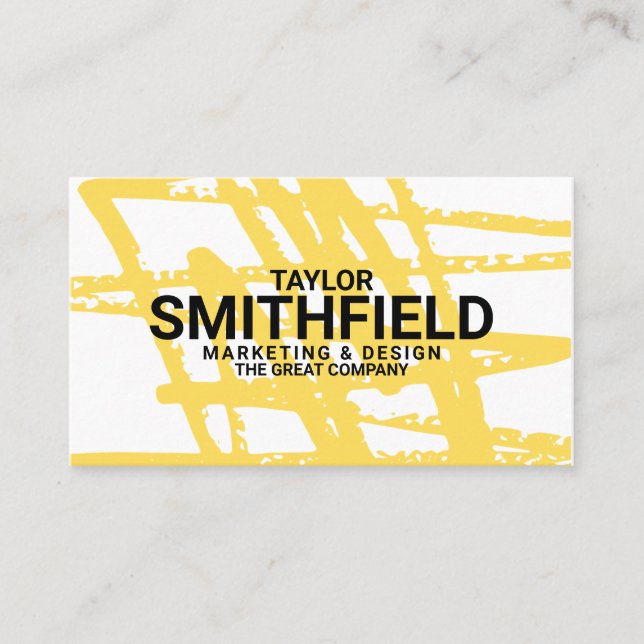 Yellow Abstrakt Paint Spritzer Business Card Visitenkarte (Vorderseite)