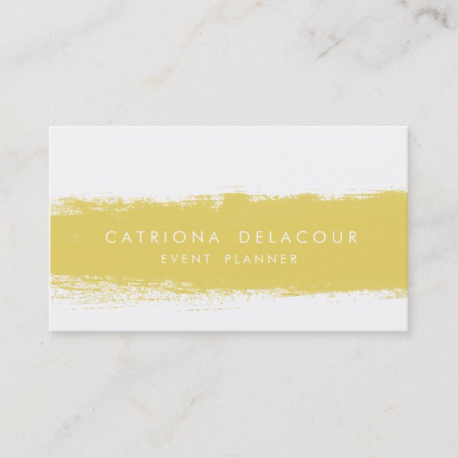 Yellow Abstrakt Watercolor Splash Business Card Visitenkarte (Vorderseite)