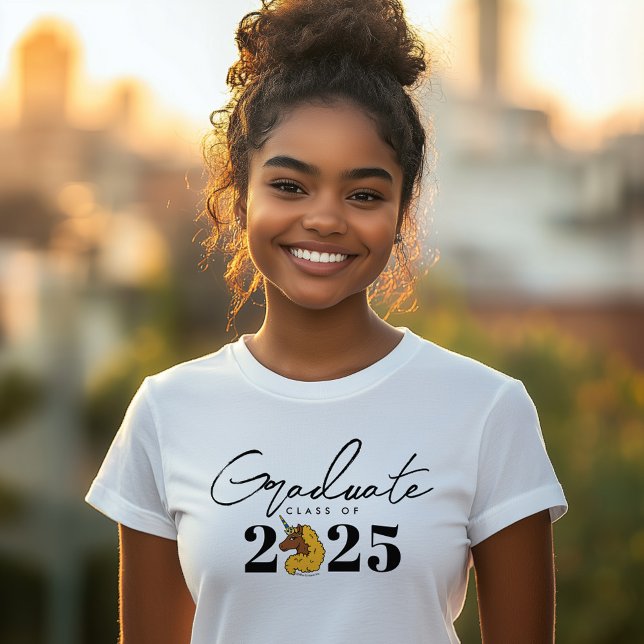 Yellow Afro Unicorn Graduate Custom Year Tri-Blend Shirt (Von Creator hochgeladen)