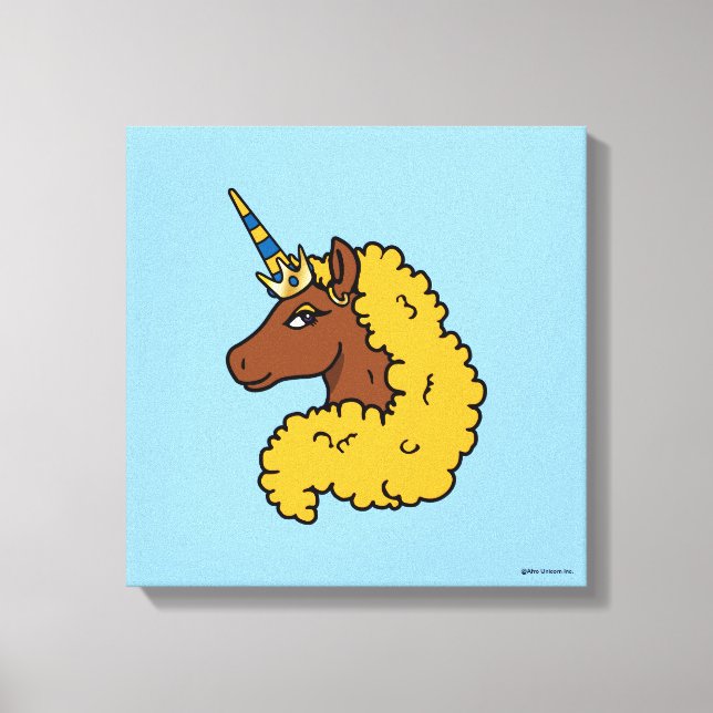 Yellow Afro Unicorn Leinwanddruck (Vorderseite)