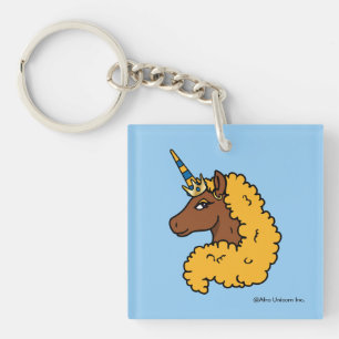Yellow Afro Unicorn Schlüsselanhänger