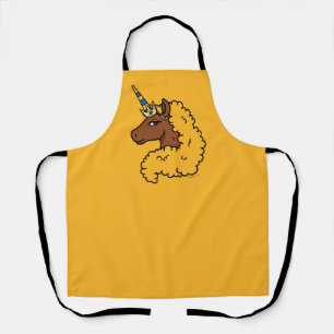 Yellow Afro Unicorn Schürze