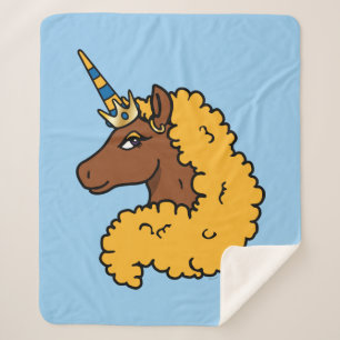 Yellow Afro Unicorn Sherpadecke