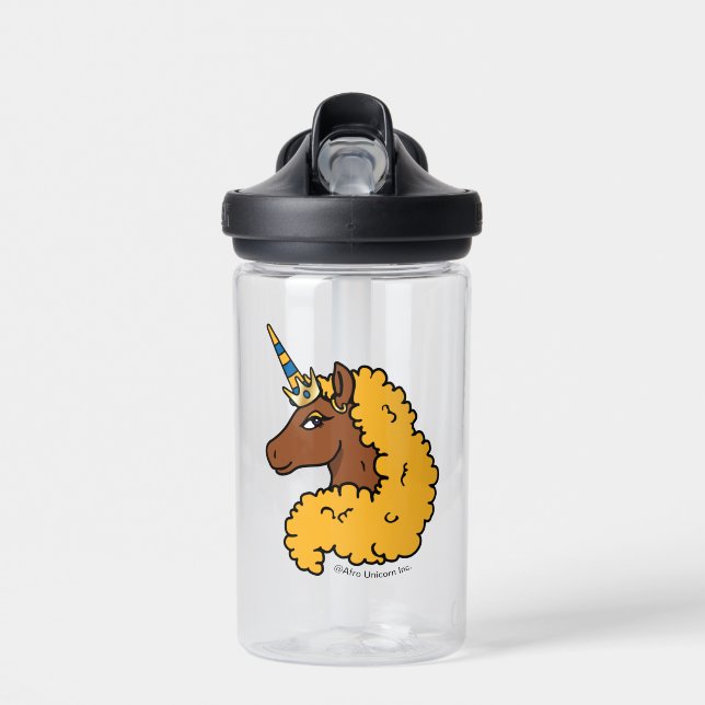 Yellow Afro Unicorn Trinkflasche (Vorne)