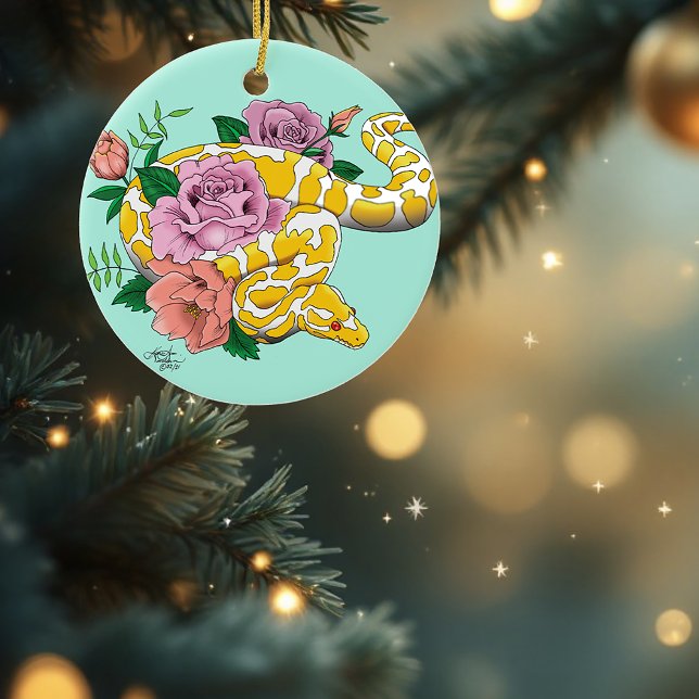 Yellow Albino Ball Python Keramik Ornament (Von Creator hochgeladen)