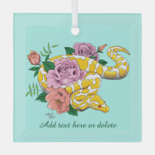 Yellow Albino Ball Python Ornament Aus Glas