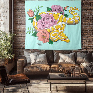 Yellow Albino Ball Python Wandteppich