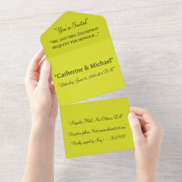 Yellow All In One Wedding Invitation – Lemon Einladung