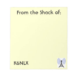 Yellow Amateur Radio Call Sign Notepad Notizblock