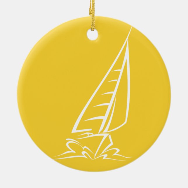 Yellow Amber Sailing Keramikornament (Hinten)