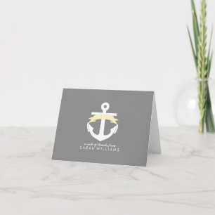 Yellow Anchor Nautical Baby Dusche Dankeskarte
