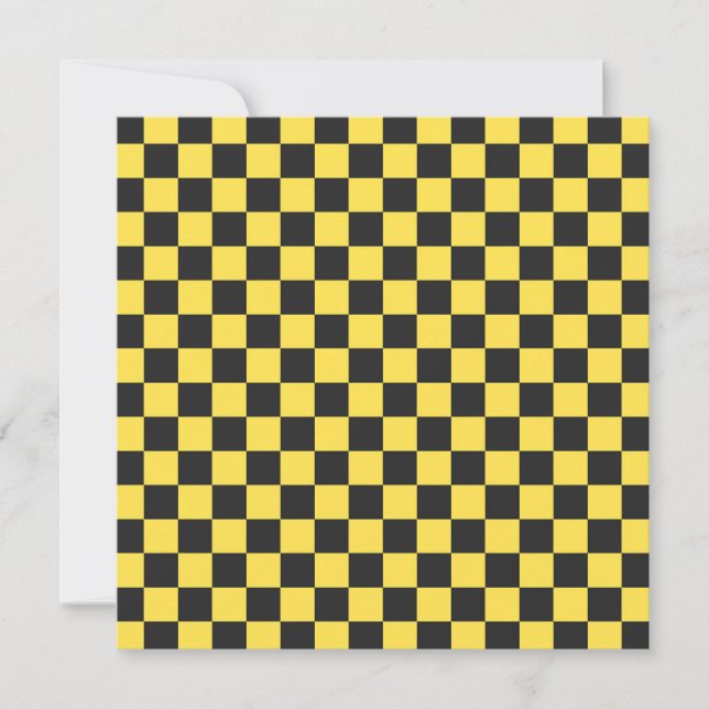 Yellow and black checkerboard pattern dankeskarte (Vorderseite)