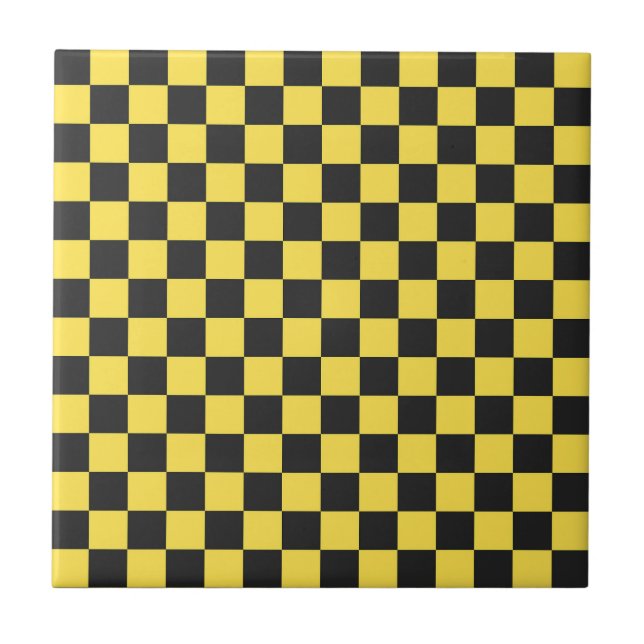Yellow and black checkerboard pattern fliese (Vorderseite)