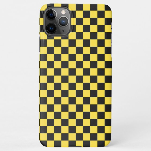 Yellow and black checkerboard pattern iPhone hülle (Rückseite)