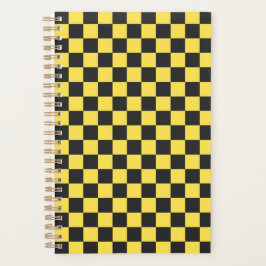 Yellow and black checkerboard pattern planer