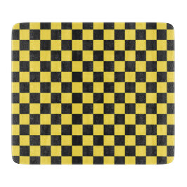 Yellow and black checkerboard pattern schneidebrett