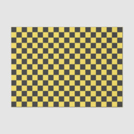 Yellow and black checkerboard pattern seidenpapier