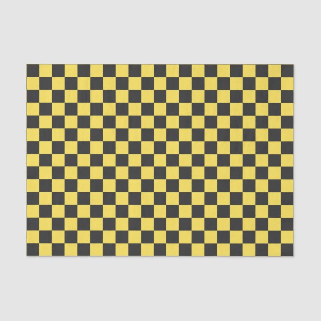 Yellow and black checkerboard pattern seidenpapier (Vorderseite)