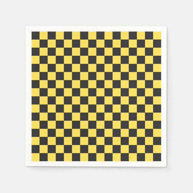 Yellow and black checkerboard pattern serviette (Vorderseite)