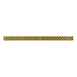 Yellow and Black Checkered Print Satinband