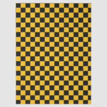 Yellow and Black Checkered Print