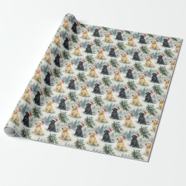 Yellow and Black Labrador Christmas Wrapping Paper Geschenkpapier