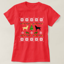 Yellow and Black Labrador Ugly Christmas T-Shirt