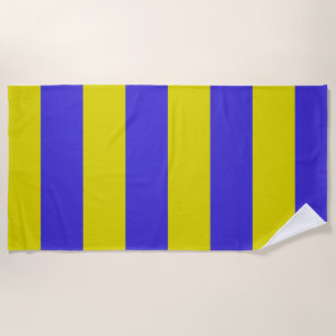 Yellow and Blue Striped Strandtuch