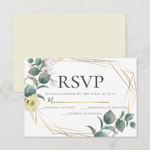 Yellow and Blush Peony Magnolia Wedding RSVP Einladung