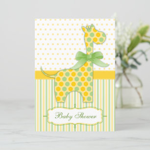 Yellow and Green Giraffe Baby Dusche Einladung