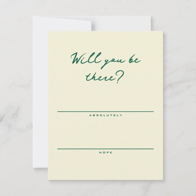 Yellow and Green Simple RSVP Card (Vorderseite)