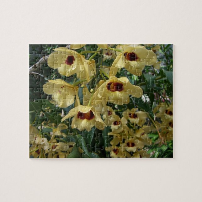 Yellow and Maroon Orchids Elegante Puzzle (Horizontal)
