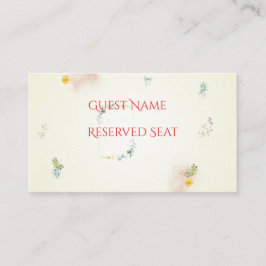 Yellow and Pink Floral Wedding Place Card Platzkarte