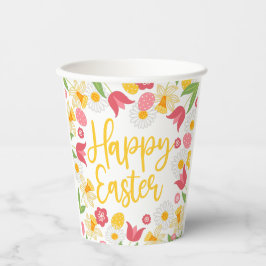 Yellow and Red Spring Floral Easter Brunch Pappbecher