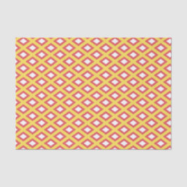 Yellow and Red Tribal Diamond Ikat Muster Seidenpapier