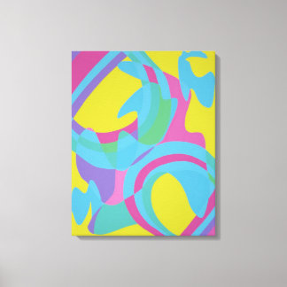Yellow and Turquoise Motion Abstract Canvas Print Leinwanddruck