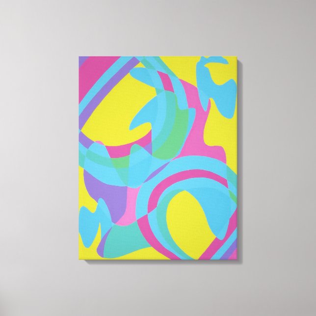 Yellow and Turquoise Motion Abstract Canvas Print Leinwanddruck (Vorderseite)