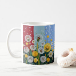Yellow and White Dandelions  Kaffeetasse