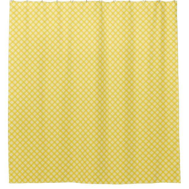 Yellow and white geometric-patterned shower  duschvorhang (Vorderseite)