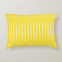 Yellow and White Polka Dot Accent Pillow Dekokissen