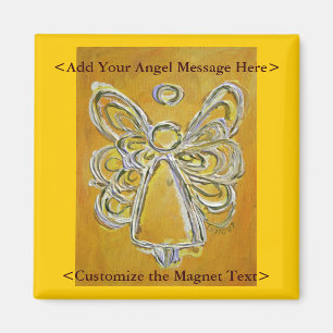 Yellow Angel Art Magnet mit individueller Botschaf
