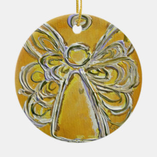 Yellow Angel Art Malerei Keramik Ornament