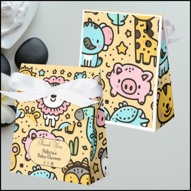 Yellow Animals Doddles Vielen Dank Geschenkschachtel (Von Creator hochgeladen)