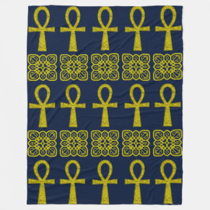 Yellow Ankh Fleecedecke
