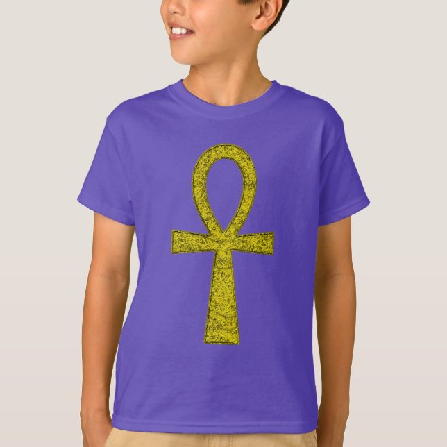 Yellow Ankh Kids' T-Shirt (Vorderseite)